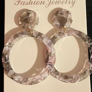 🌱 ⚪️ BOHO Circle acrylic tortoise earrings ⚪️